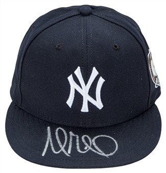 2015 Andrew Miller Game Used and Signed New York Yankees Cap With Jorge Posada Patch (Steiner & PSA/COA)